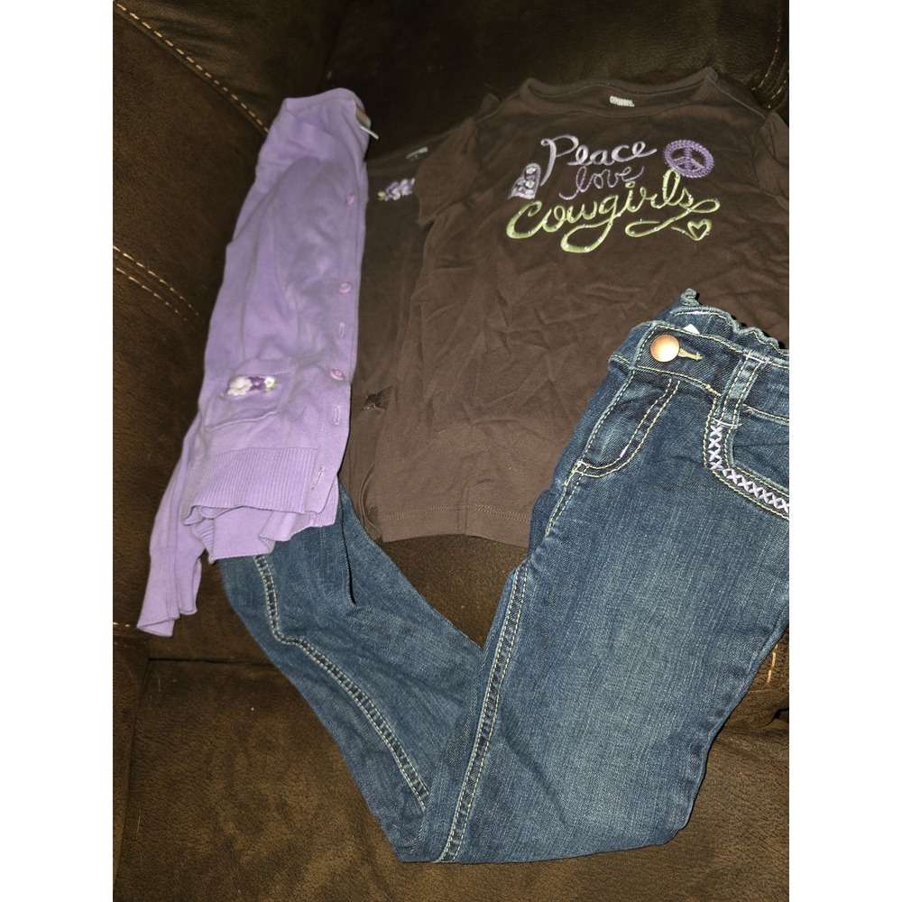 Gymboree cowgirls at heart outfit lot size 7 sweater tops jeans